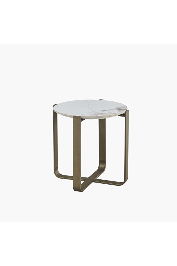 طاولة جانبية من الحجر المتكلس بجوز الهند - 7