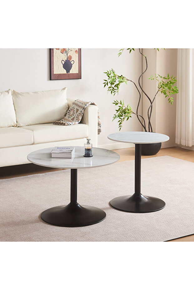 Elvis NXT Sintered Stone Round End Table - 4