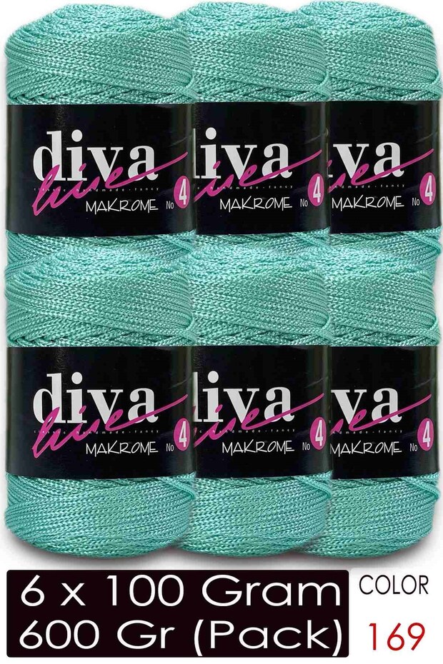 Diva Macrame Cord Thick (No:4) 169 Mint (Pack of 6)
