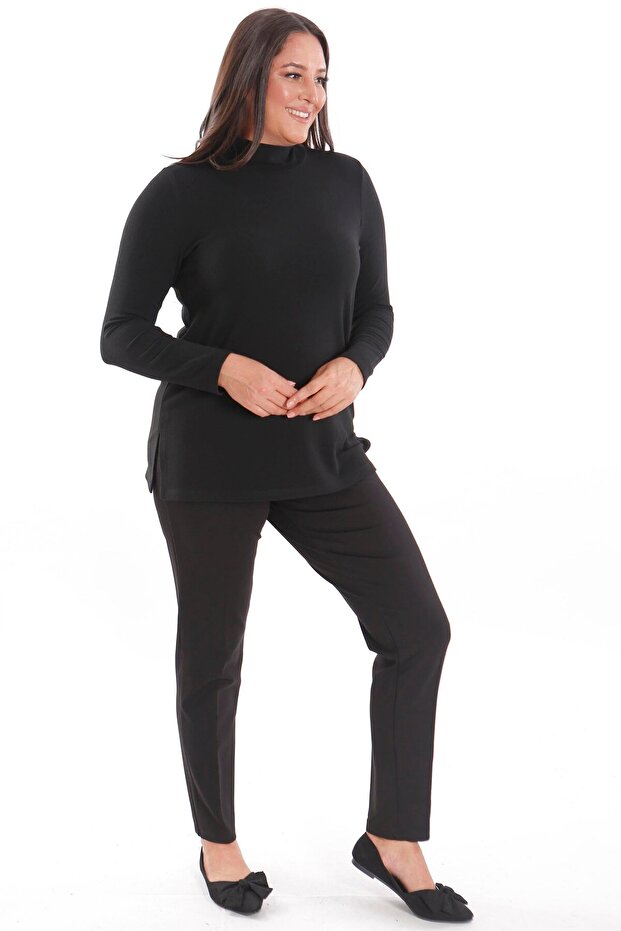 Yarım Balıkçı Siyah Triko - 5