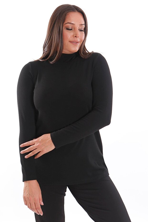 Yarım Balıkçı Siyah Triko - 4