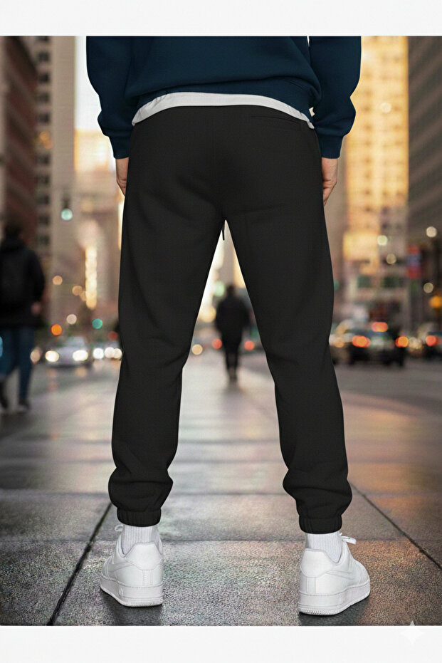 بنطلون رياضي رجالي بثلاثة خيوط مع أرجل مطاطية - 2