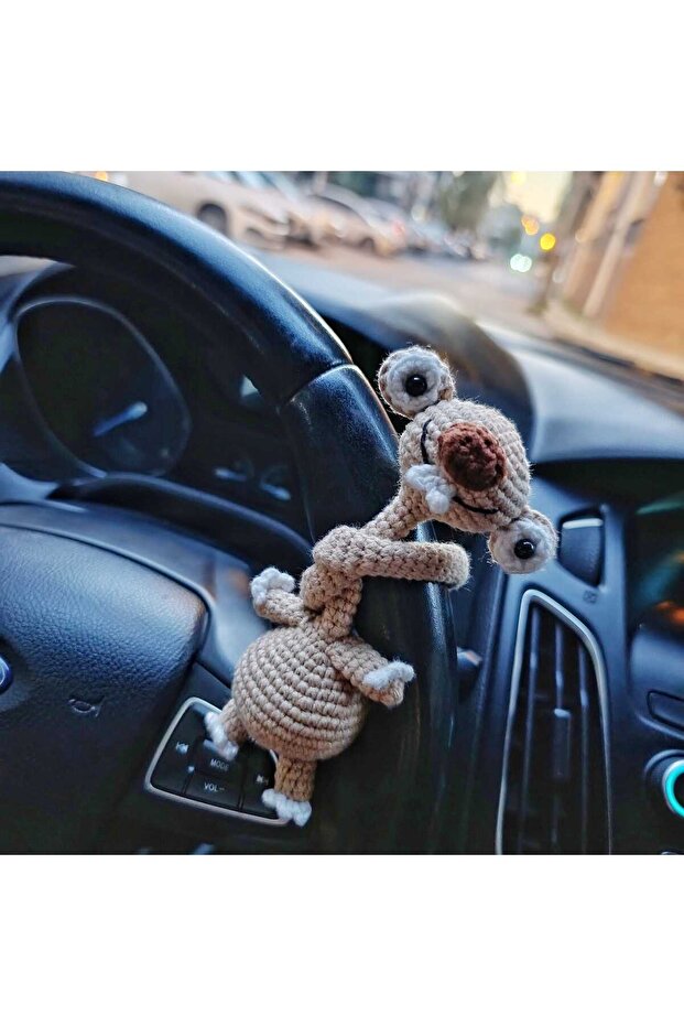 Amigurumi Ice Age Side Mirror Ornament / Rearview Mirror Accessory / Bag Ornament Charmi