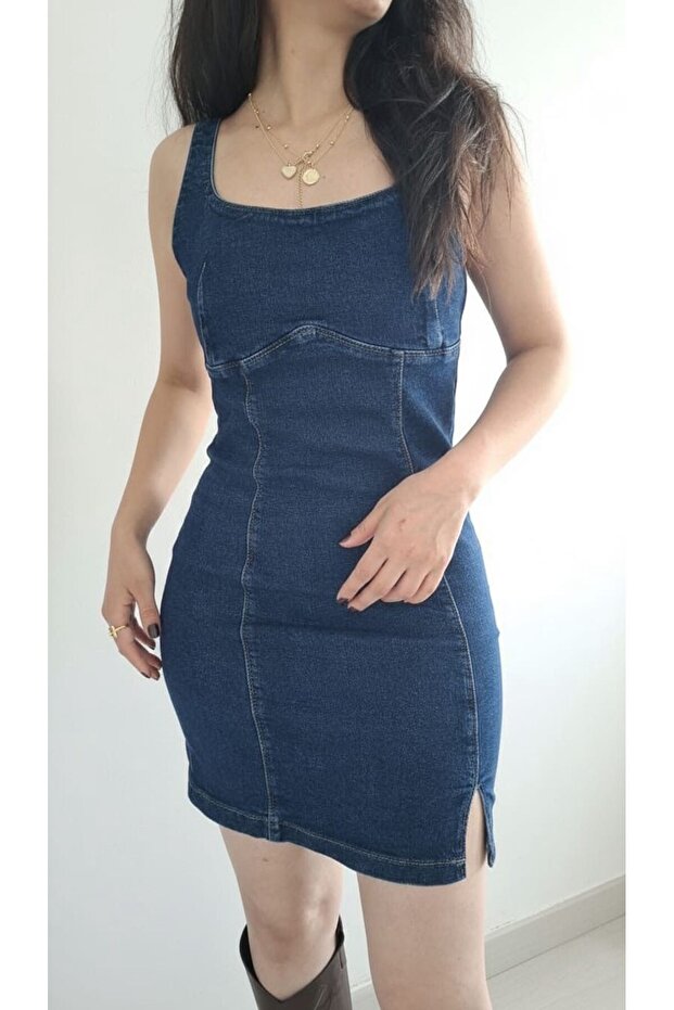 Kalın Askılı Elbise - 1