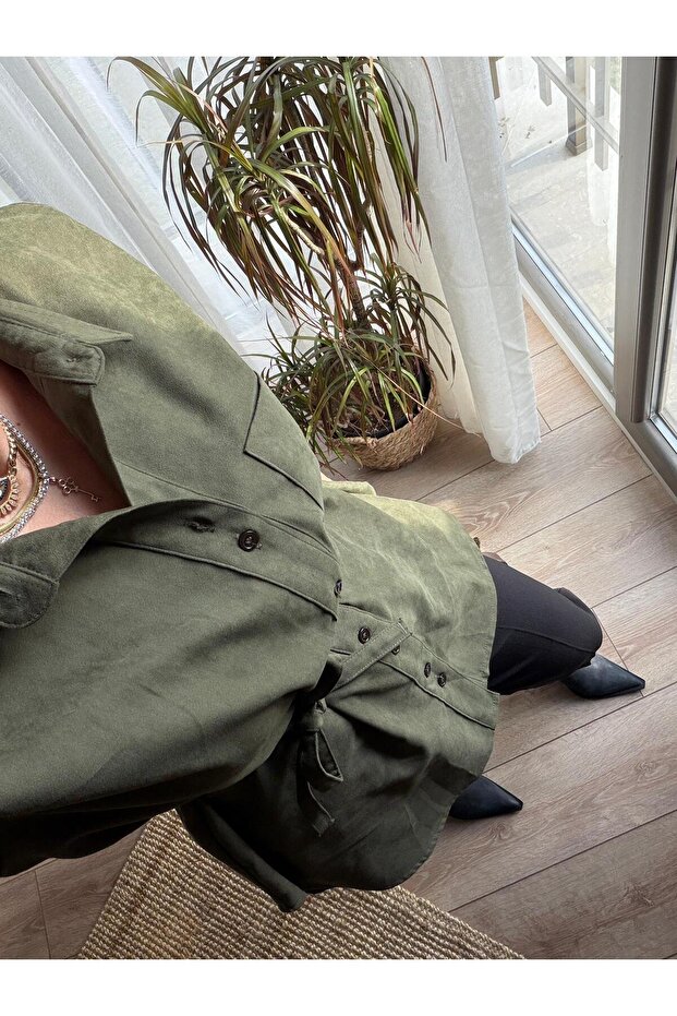 Yeşil Süet Gömlek - 4