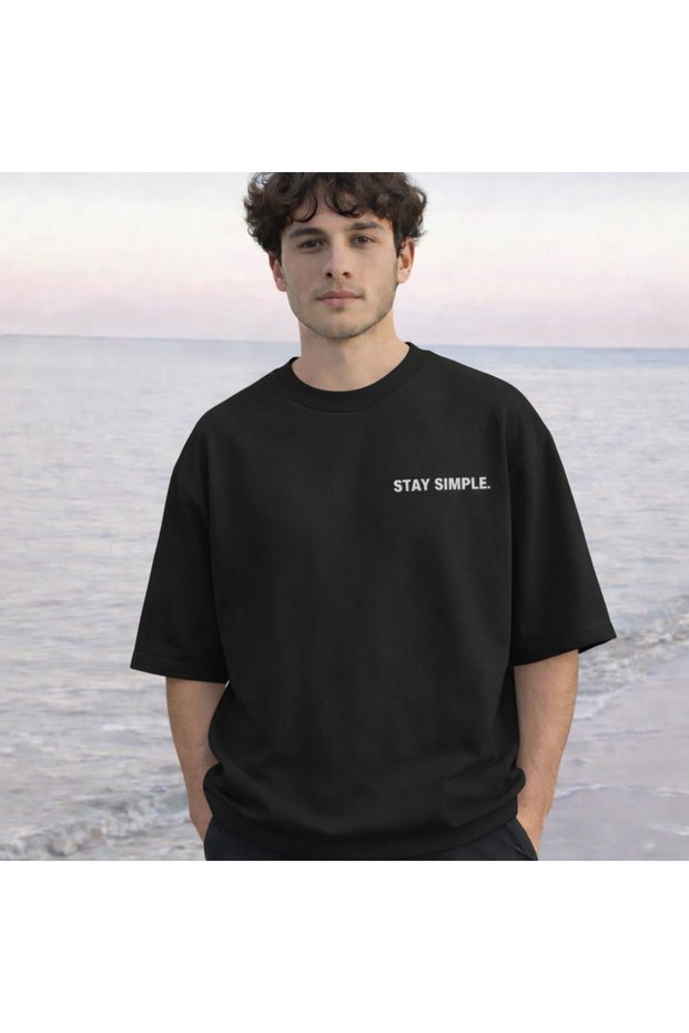 100% Cotton Stay Simple Printed T-Shirt