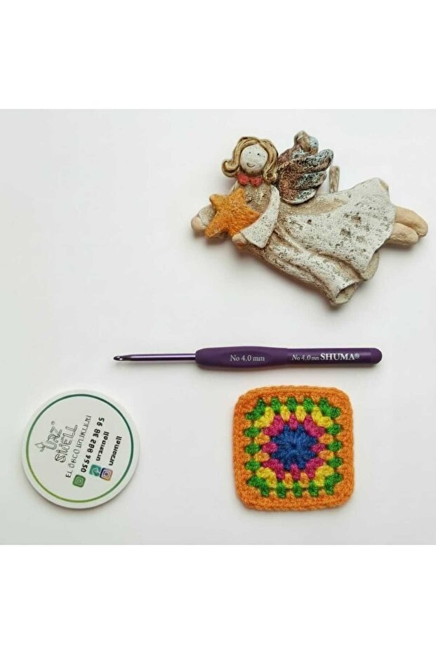 Shuma Silicone Handle Purple Crochet Hook 1 Piece, Soft Handle Purple Crochet Hook 4mm 1 Piece