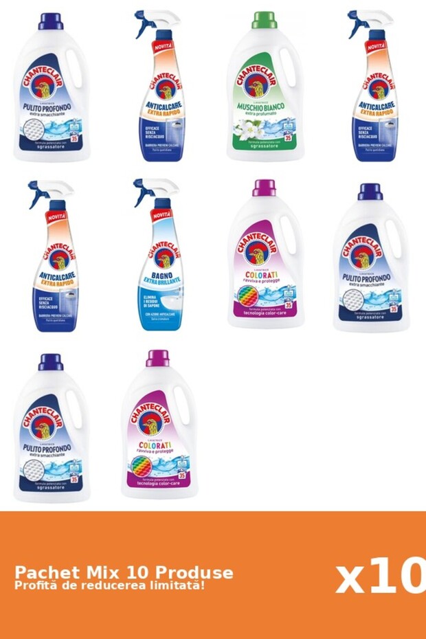 Set 10 Mix Chanteclair: 6 Detergent, 4 Anticalcar