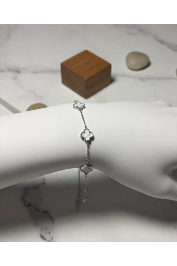 Steel clover bracelet
