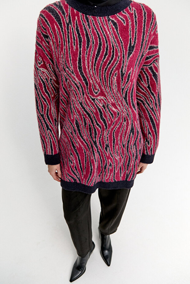 Desenli Triko Tunik - 5