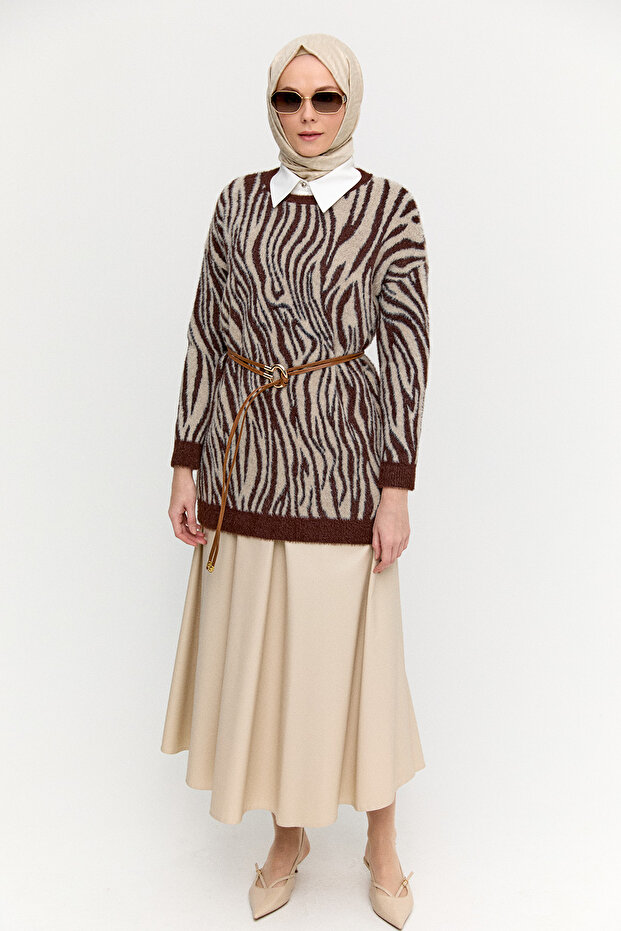 Desenli Triko Tunik - 1