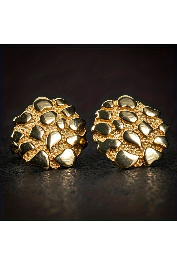 golden 1pair Luxury Geometric Elegant Earrrings For Women Wedding Engagement Party Jewelry Accessori