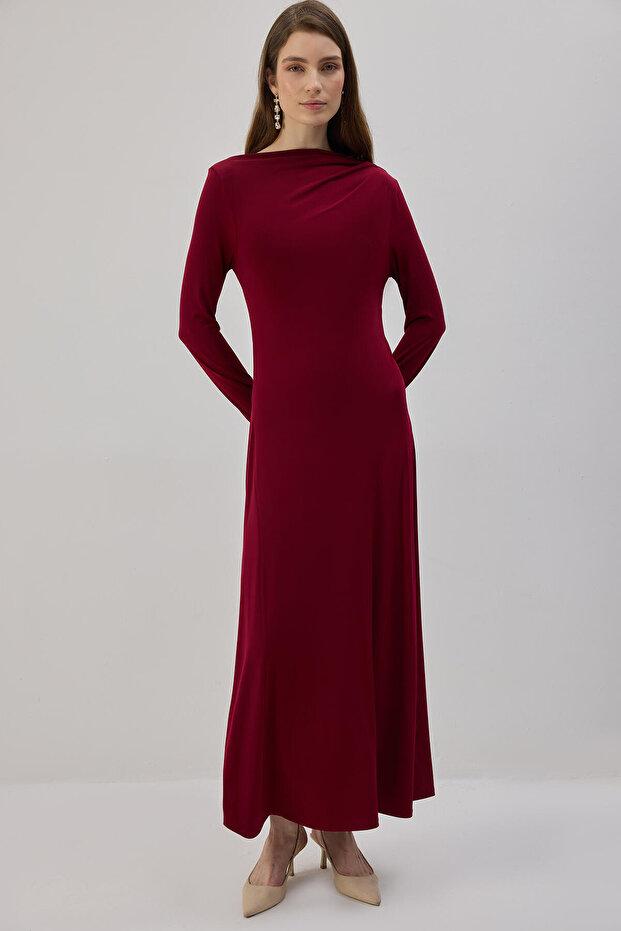 UZUN KOLLU BASIC ÖRME ELBİSE - 2