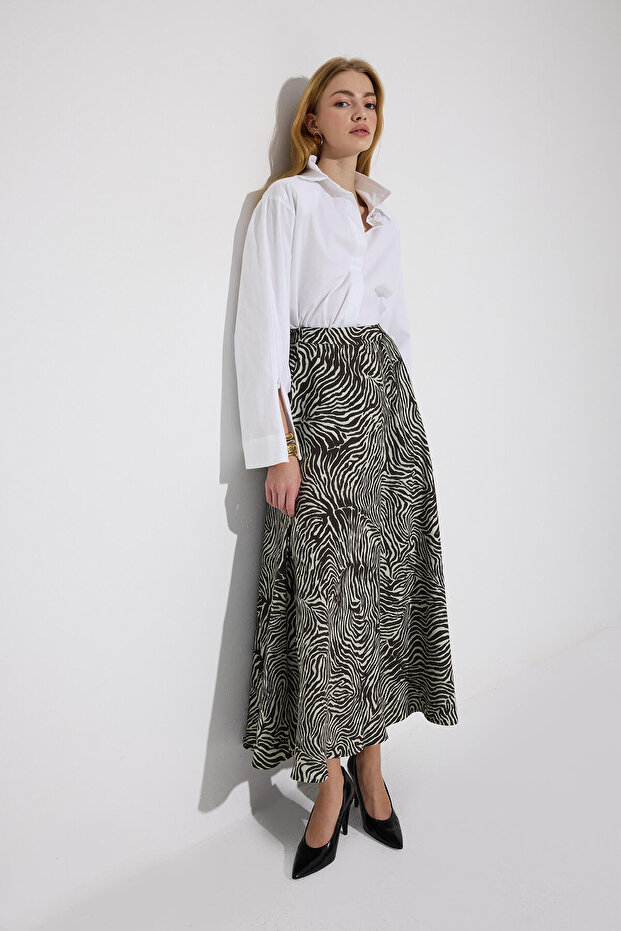 تنورة منقوشة حمار وحشي - 4