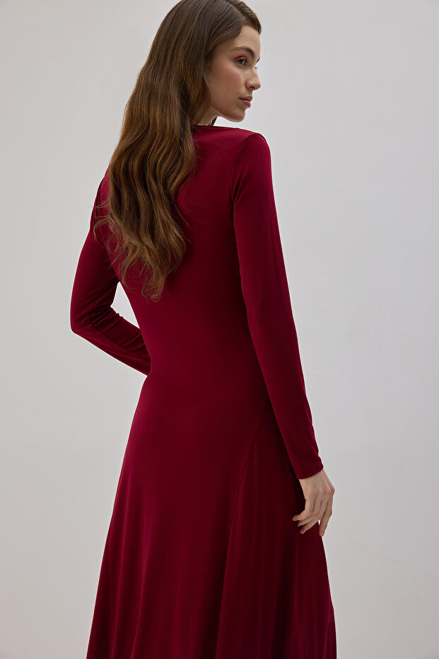 UZUN KOLLU BASIC ÖRME ELBİSE - 4