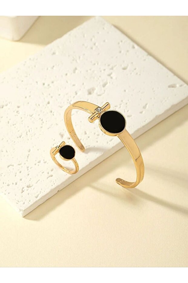 WHITE Less Than 4 Gold-color Fashionable, Personalized, Exquisite and Luxurious Bracelet and Ring Se