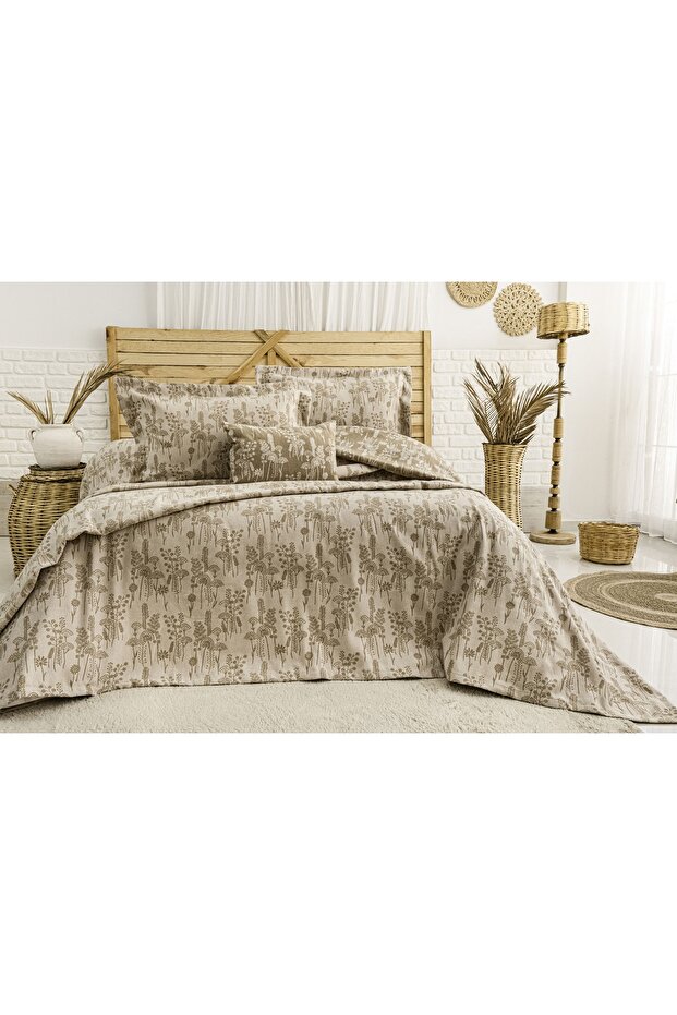 Valencia 4 Piece Double Bedspread Set Brown 240 X 260 cm 240 X 260 cm Brown