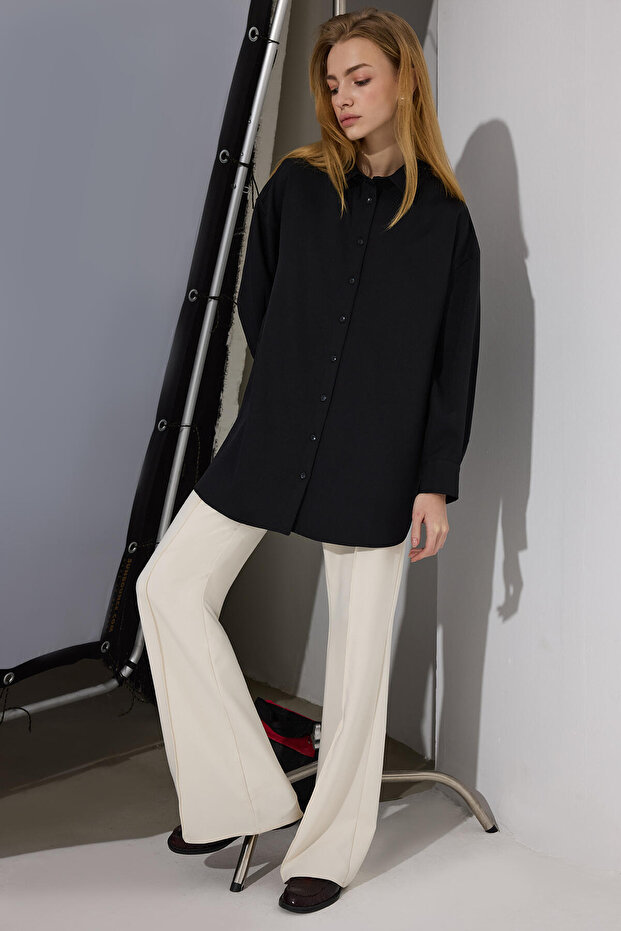 OVERSİZE KREP GÖMLEK - 2