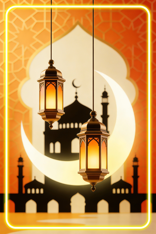 لوحة جدارية مؤطرة بإضاءة نيون - 2