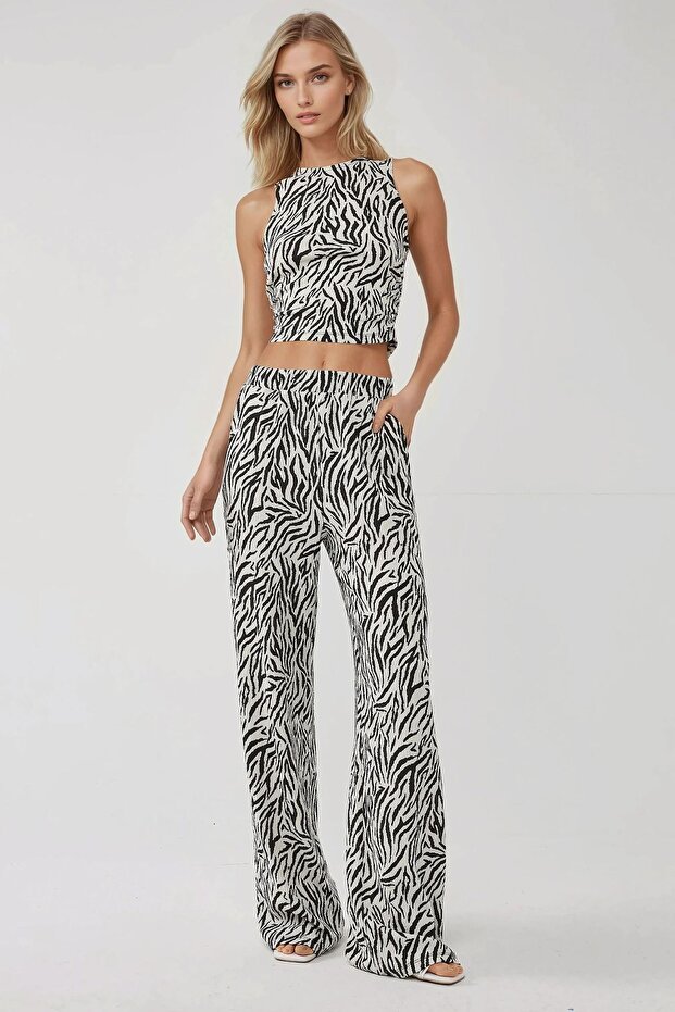 Zebra Desenli Bisiklet Yaka Üst - 3