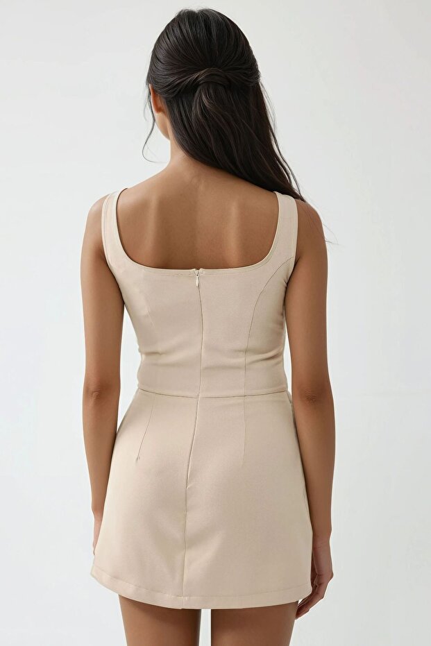 Cebeli Dar Mini Elbise - 4