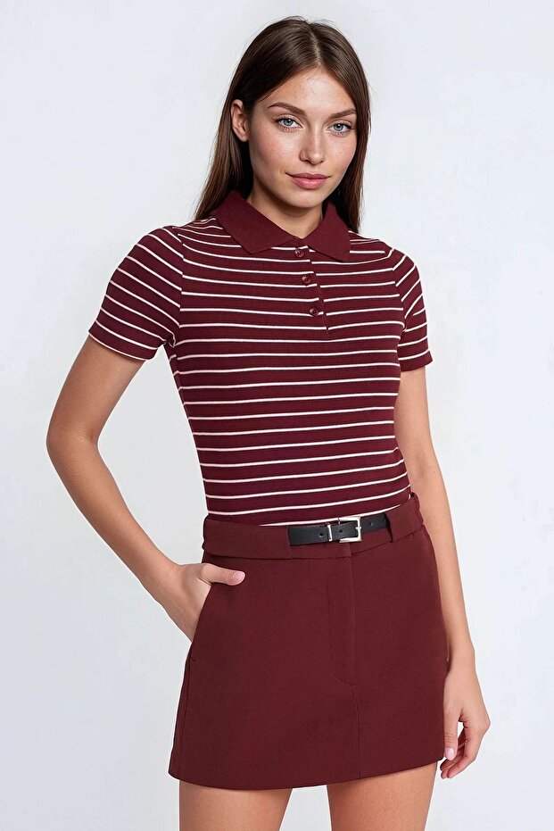 Mini Düz Şort Etek - 1