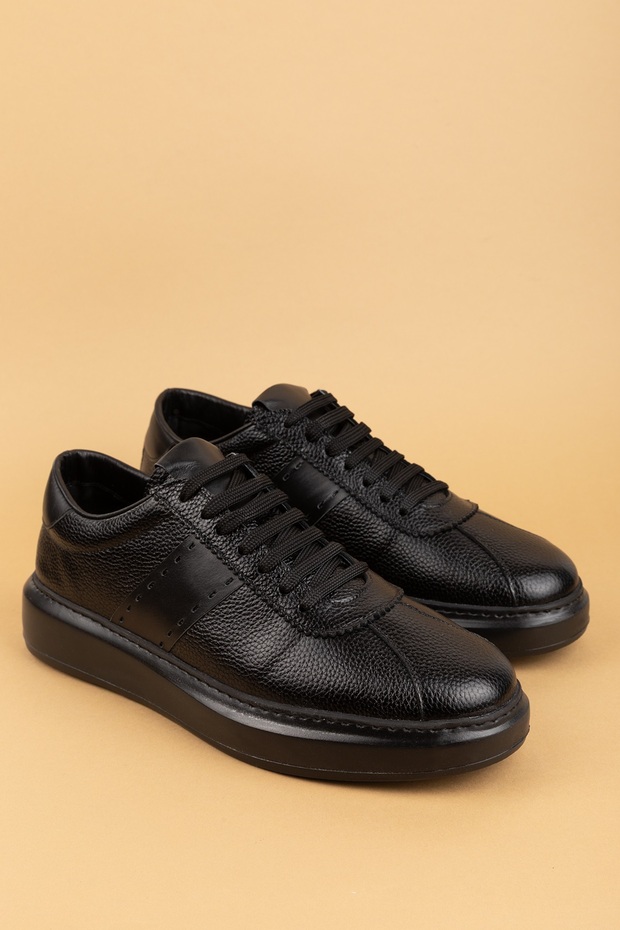 Genuine Leather Inside and Out Daily Comfortable Shoes Mals.348 Black