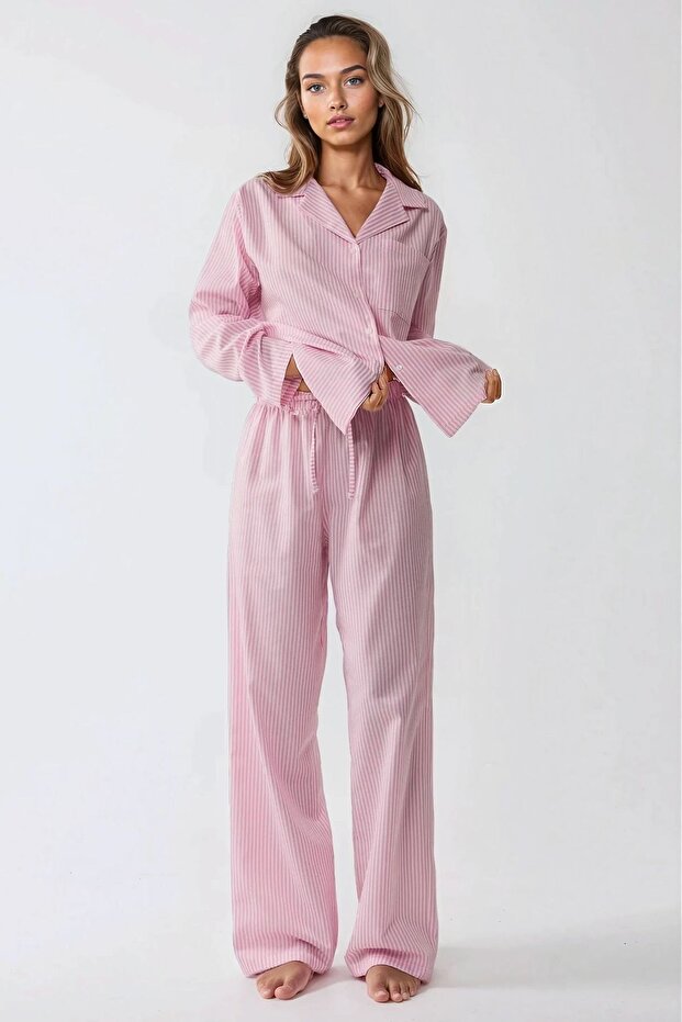 Σετ Πιτζάμες Ριγέ Βαμβακερές - 4