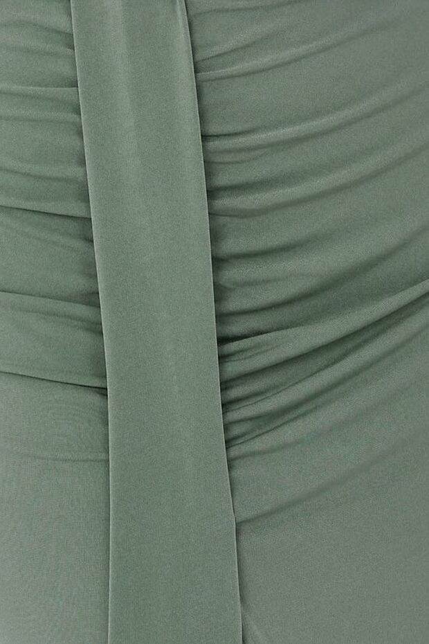 Drapeli Yüksek Bel Bodycon Sandy Maxi Etek - 7