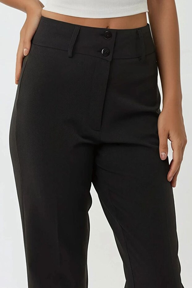Yüksek Bel İspanyol Paça Pantolon - 3