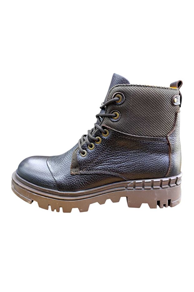 Zippered Winter Men's Boots Brown