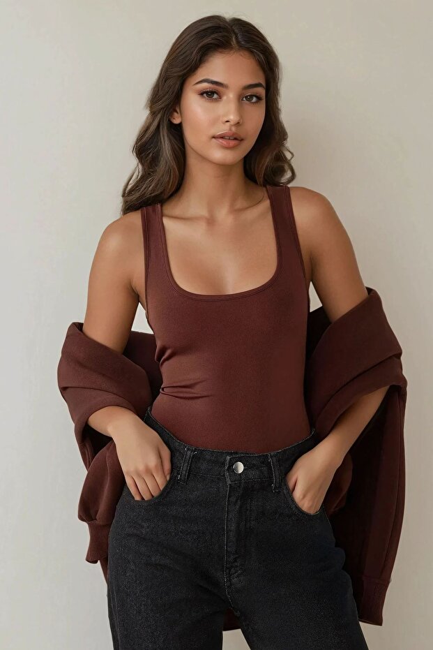 Fitted Kare Fitilli Üst - 2