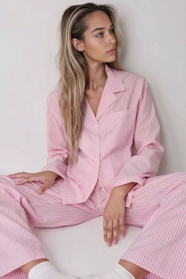 Σετ Πιτζάμες Ριγέ Βαμβακερές - 1