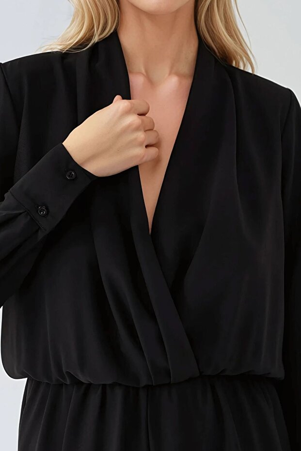 Derin V Yaka Mini Tulum - 4