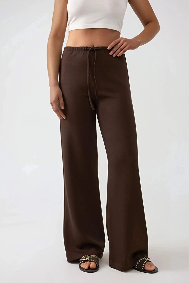Wide Leg Textured Long Pants