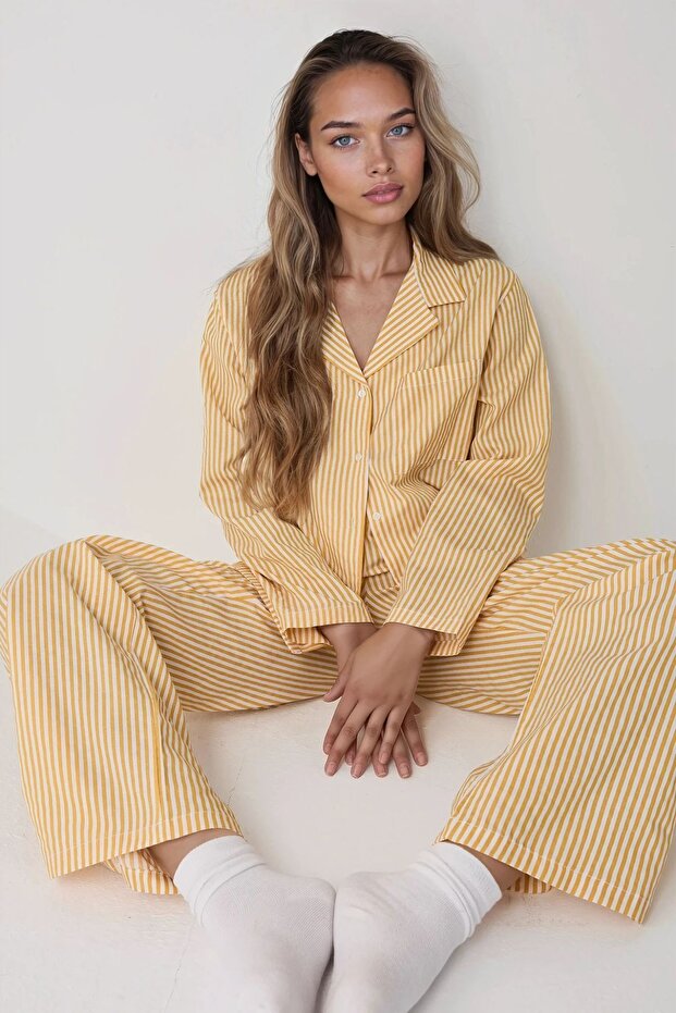 Σετ Πιτζάμες Ριγέ Βαμβακερές - 3