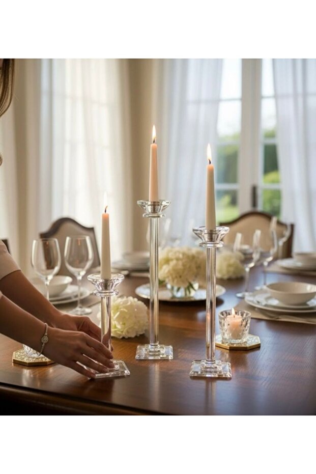 KRİSTAL TEKLİ ŞAMDAN 25,5 CM - 1