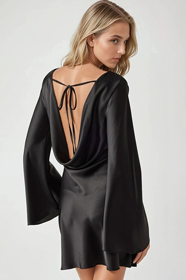 Satin Mini Dress with Back Detail