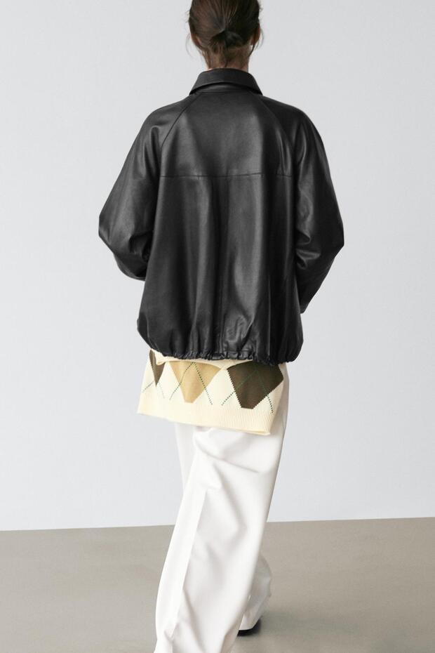 Oversize napa deri ceket - 4