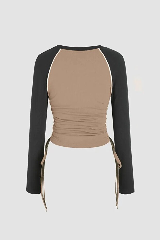 Renk Bloklu Bisiklet Yaka Üst - 2