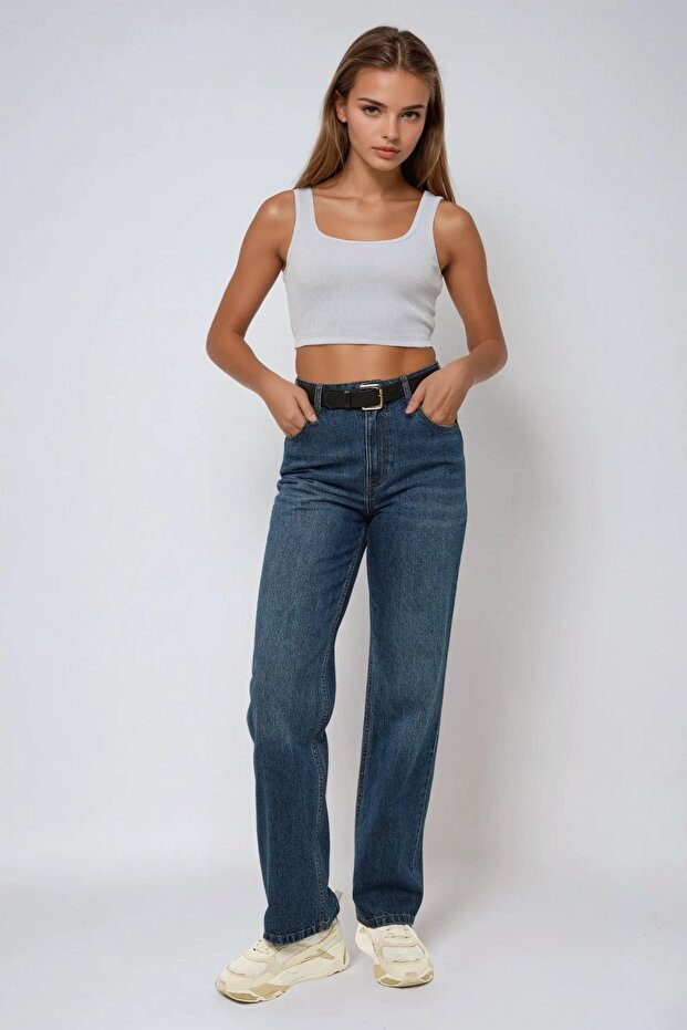 Basic Bisiklet Yaka Crop Üst - 3