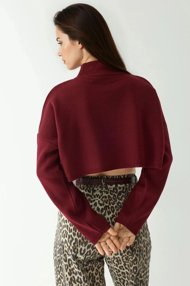 سترة قصيرة ذات ياقة عالية - 5