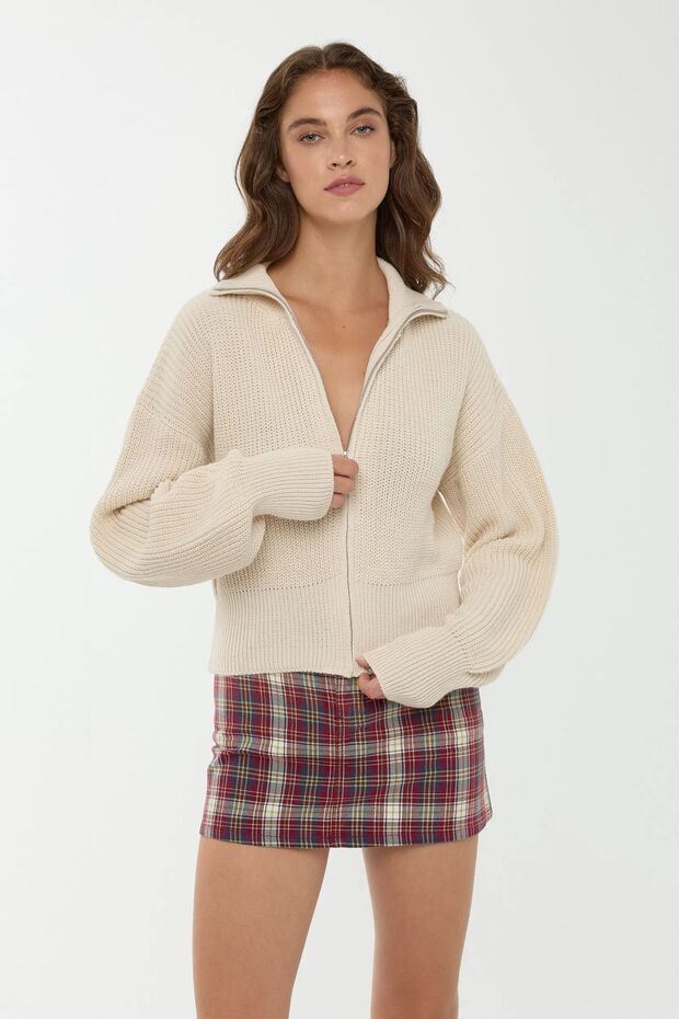 Cardigan cu fermoar - 1