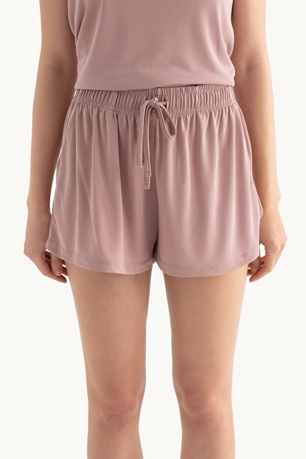 Normal Bel Bağcıklı Basic Şort - 2