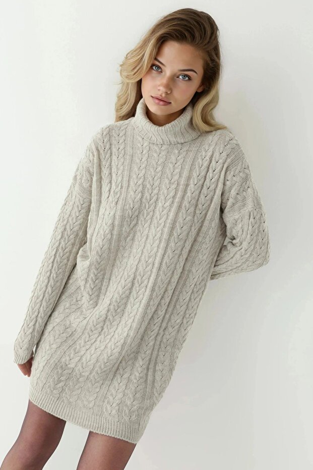 Sheet Knitted Sweater Dress