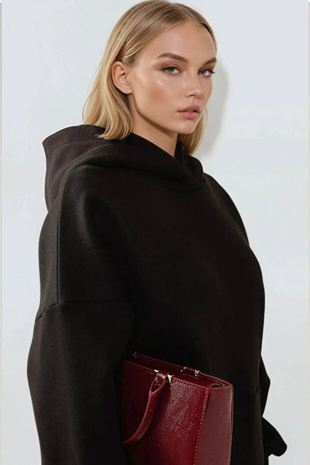 Extra Oversize Hooded Thick Fleece Hoodie - 3