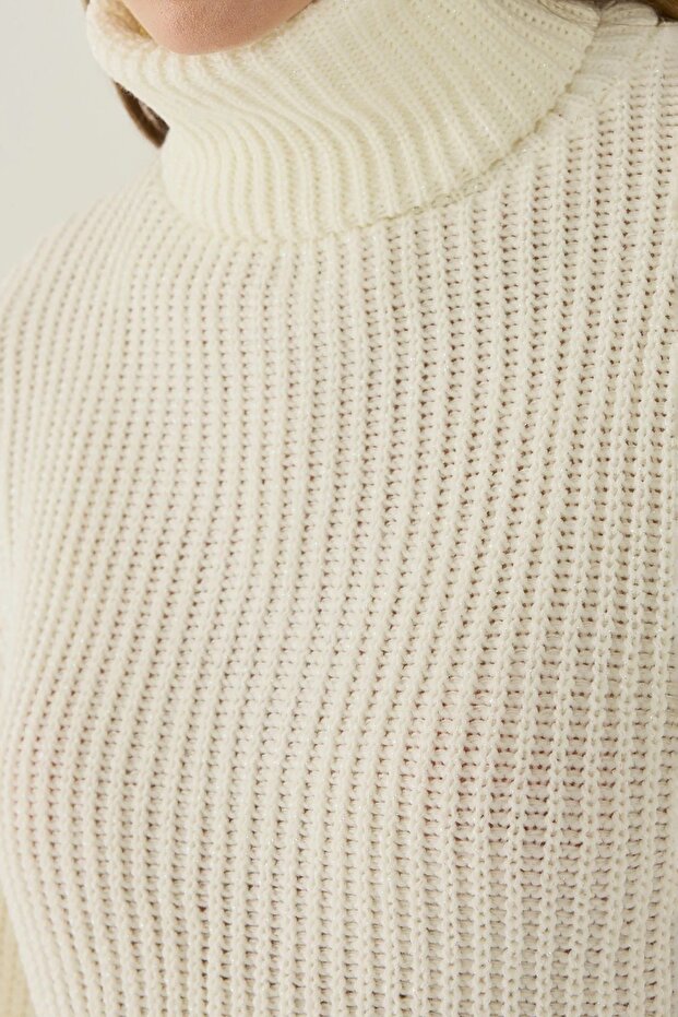 Plus Size High Collar Sweater - 5