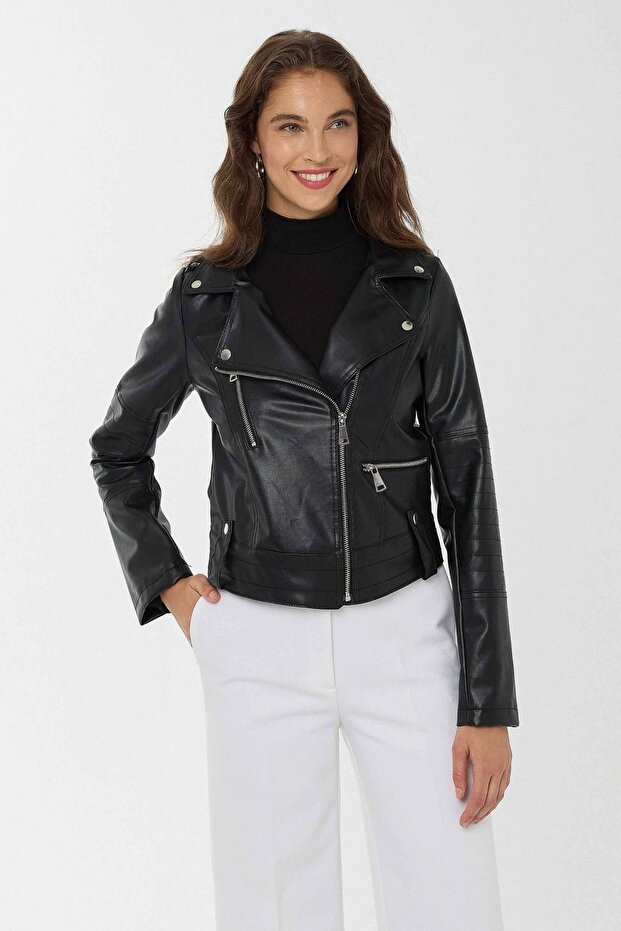 Motorradjacke aus Kunstleder - 3