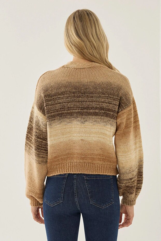 Relaxed Fit Gradient Hırka - 4