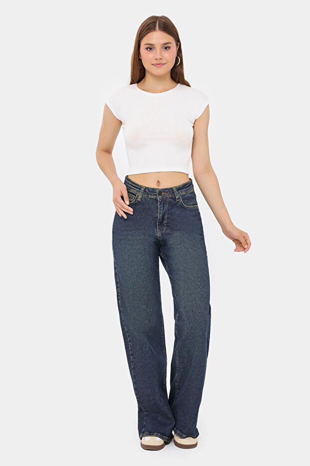 Basic Round Neck Short Sleeve Crop Top - 2